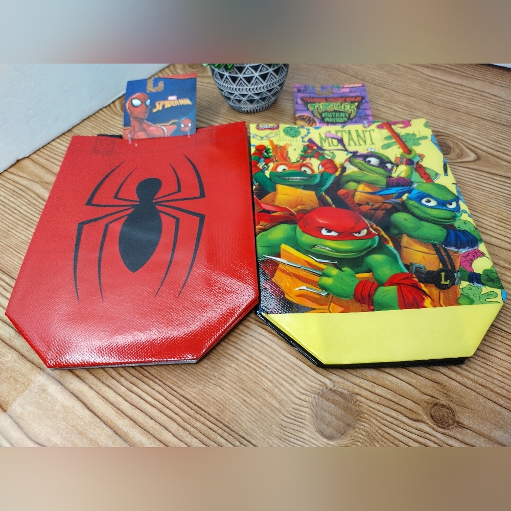 Spiderman Lunch Totes /Teen Age Mutants Turtles Lunch Totes Sets 2 Bags Per Set
